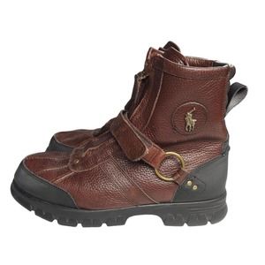 Polo Ralph Lauren Polo Conquest Hi III Mens Brown Leather Mid Calf Boots 10.5